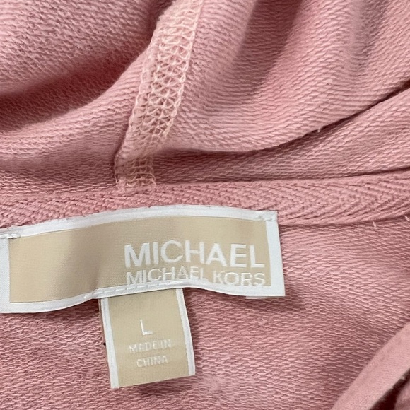 MICHAEL KORS pale pink drawstring hoodie size L - Picture 5 of 6